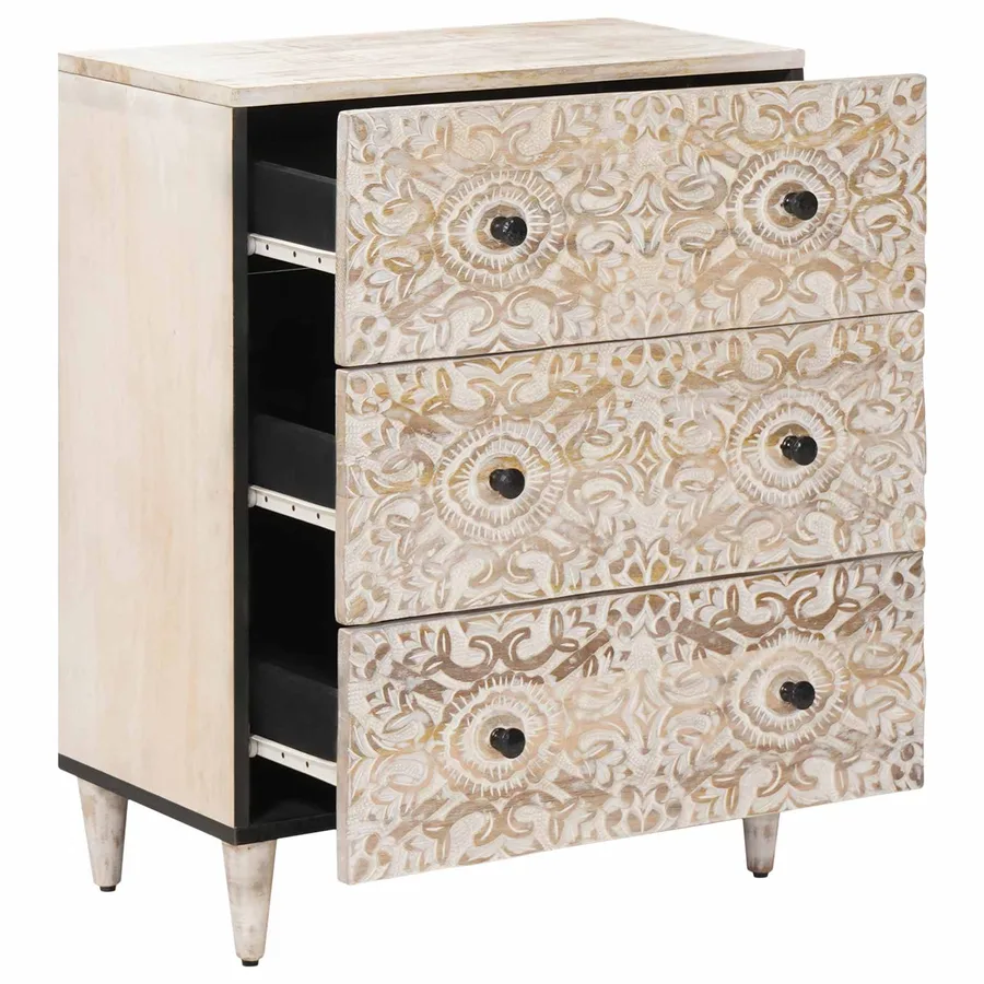 Buffet de Rangement Blanc 60 x 33,5 x 75 cm - 2