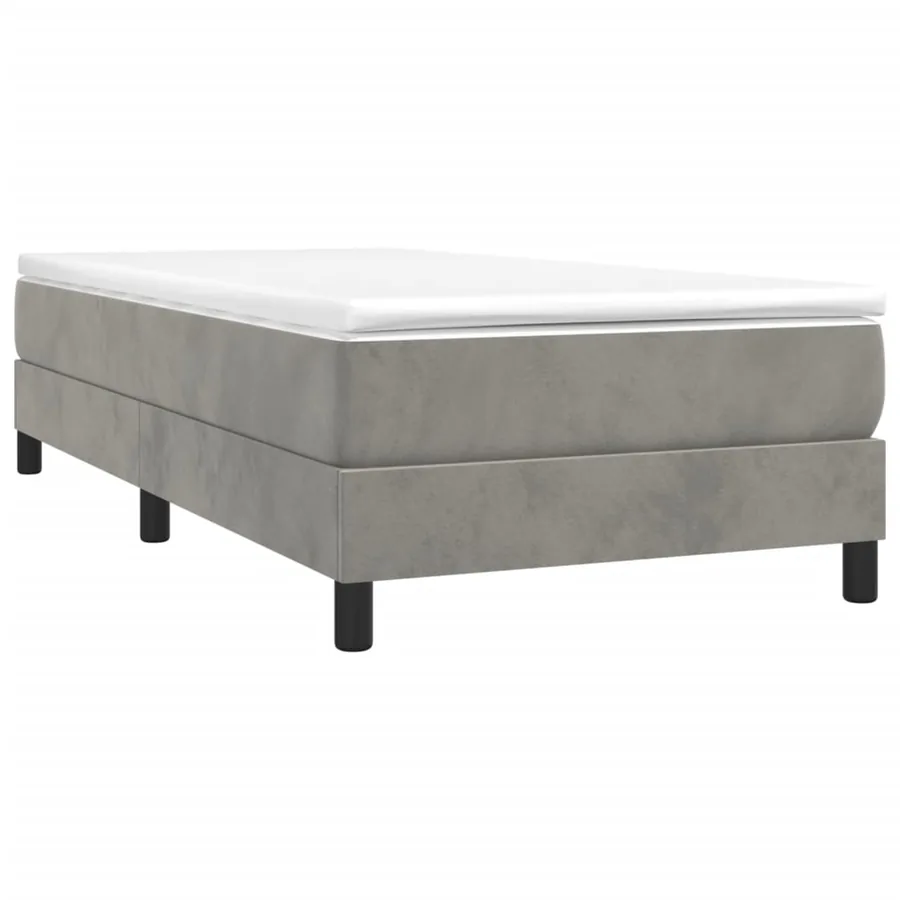 Sommier à lattes de lit et matelas Gris clair 100x200cm Velours - 3