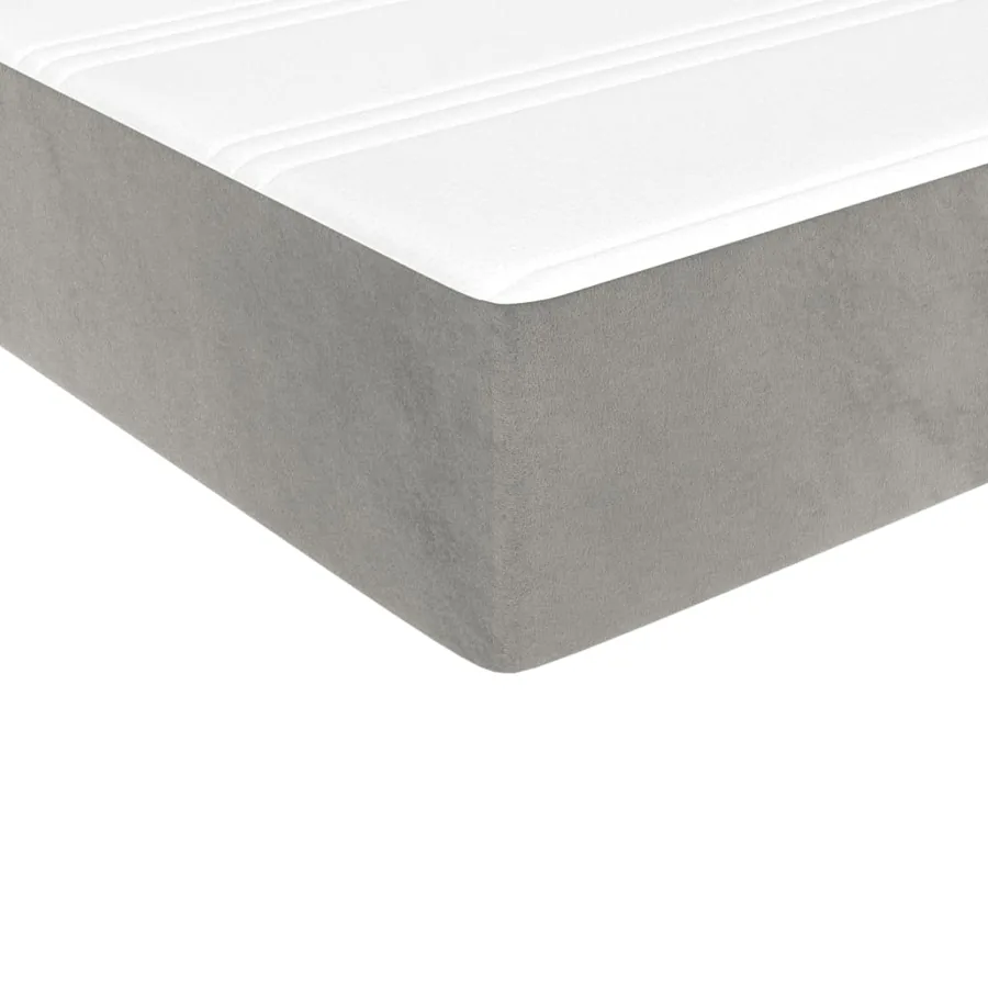Sommier à lattes de lit et matelas Gris clair 100x200cm Velours - 8