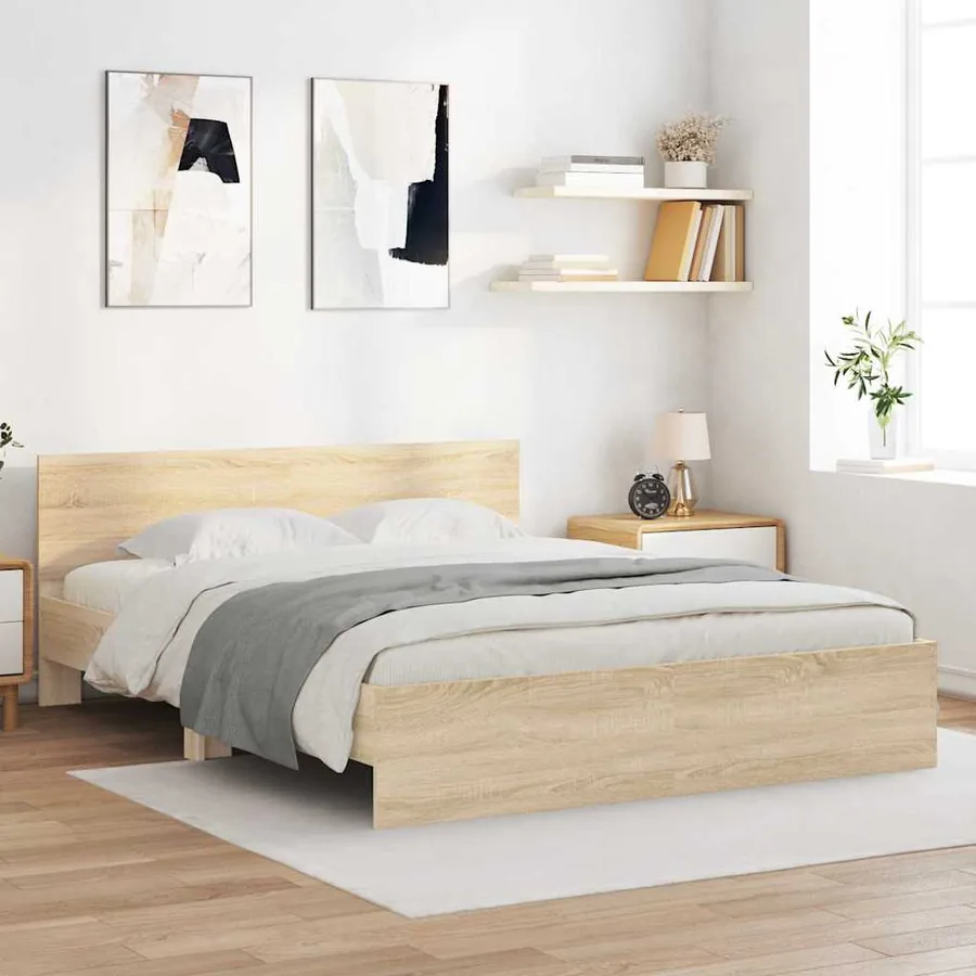 Cadre de lit Sonoma 152 x 203 cm Bois d'ingénierie
