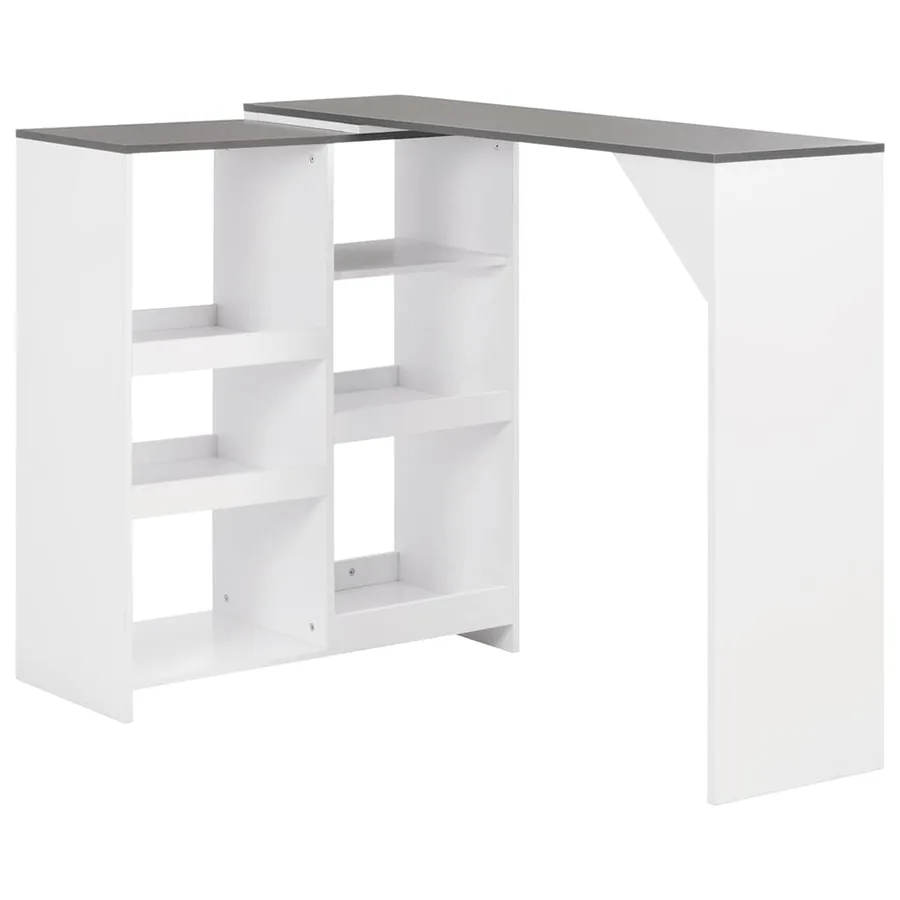 Table de bar avec tablette amovible Blanc 138x39x110 cm