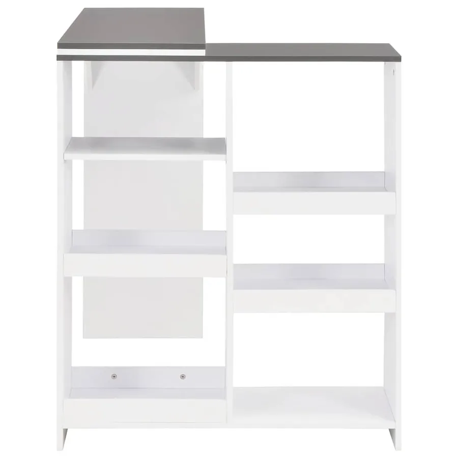 Table de bar avec tablette amovible Blanc 138x39x110 cm - 4