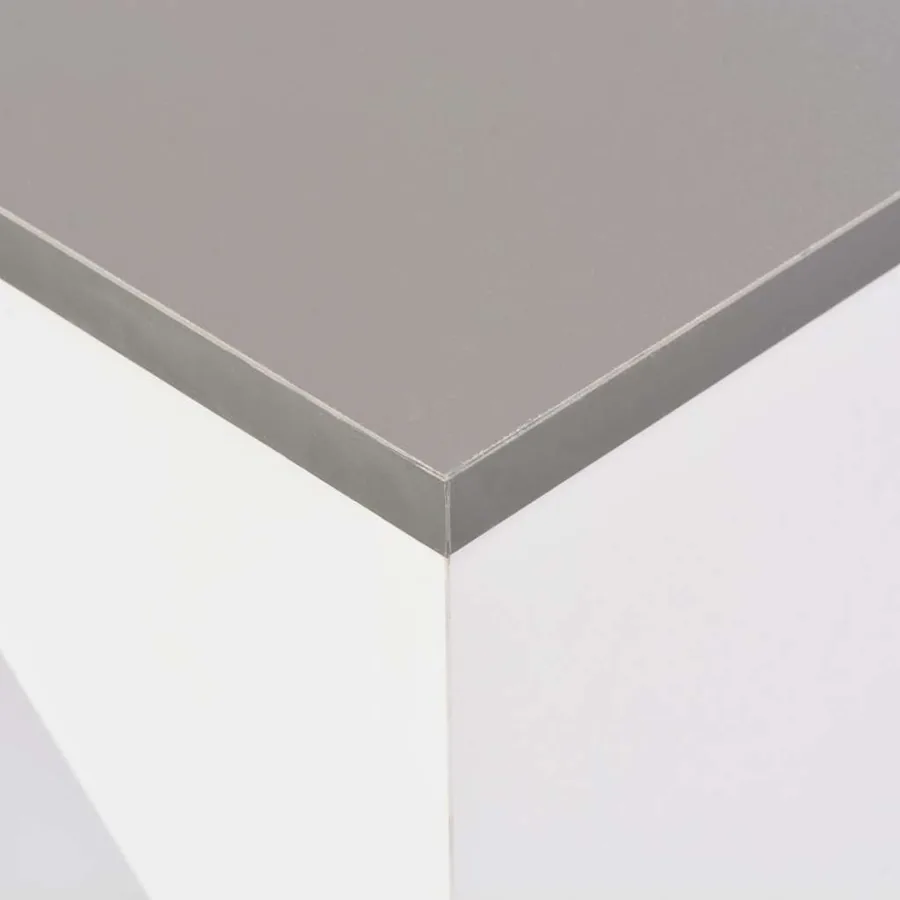 Table de bar avec tablette amovible Blanc 138x39x110 cm - 5