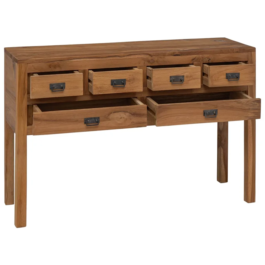 Buffet Naturel 110 x 35 x 75,5 cm Bois de teck massif - 2