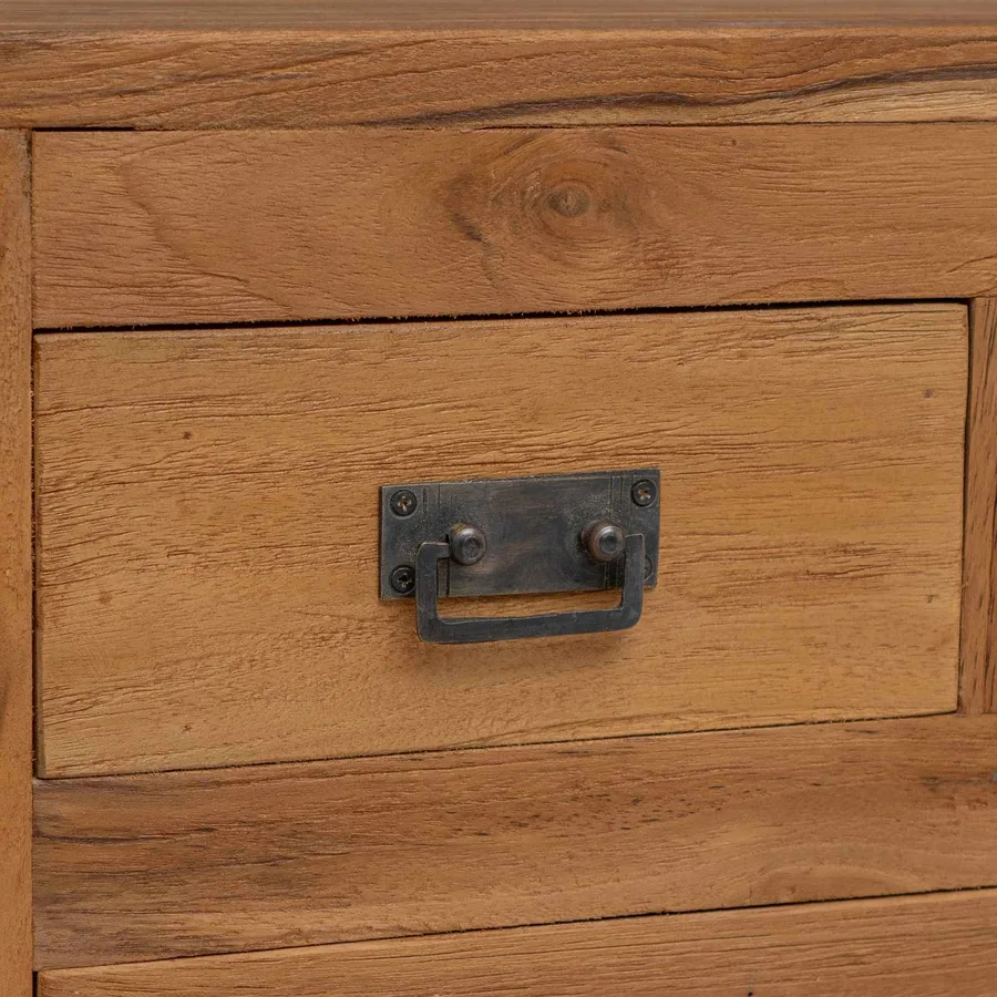Buffet Naturel 110 x 35 x 75,5 cm Bois de teck massif - 6