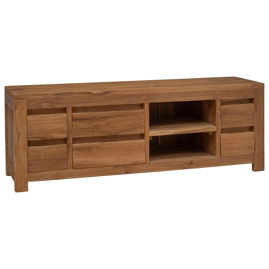 Meuble tv 110 x 30 x 40 cm Naturel Bois de teck massif