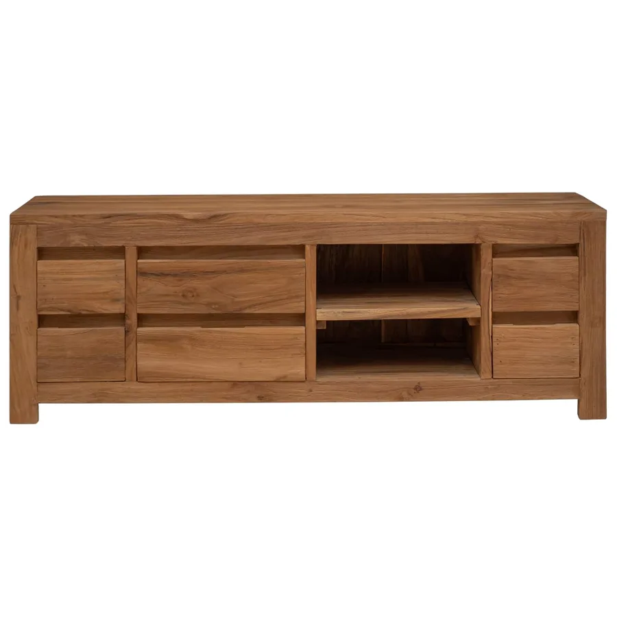 Meuble tv 110 x 30 x 40 cm Naturel Bois de teck massif - 3