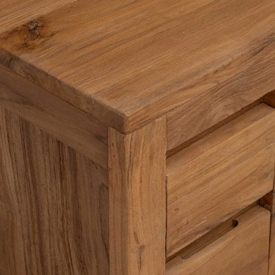Meuble tv 110 x 30 x 40 cm Naturel Bois de teck massif - 6