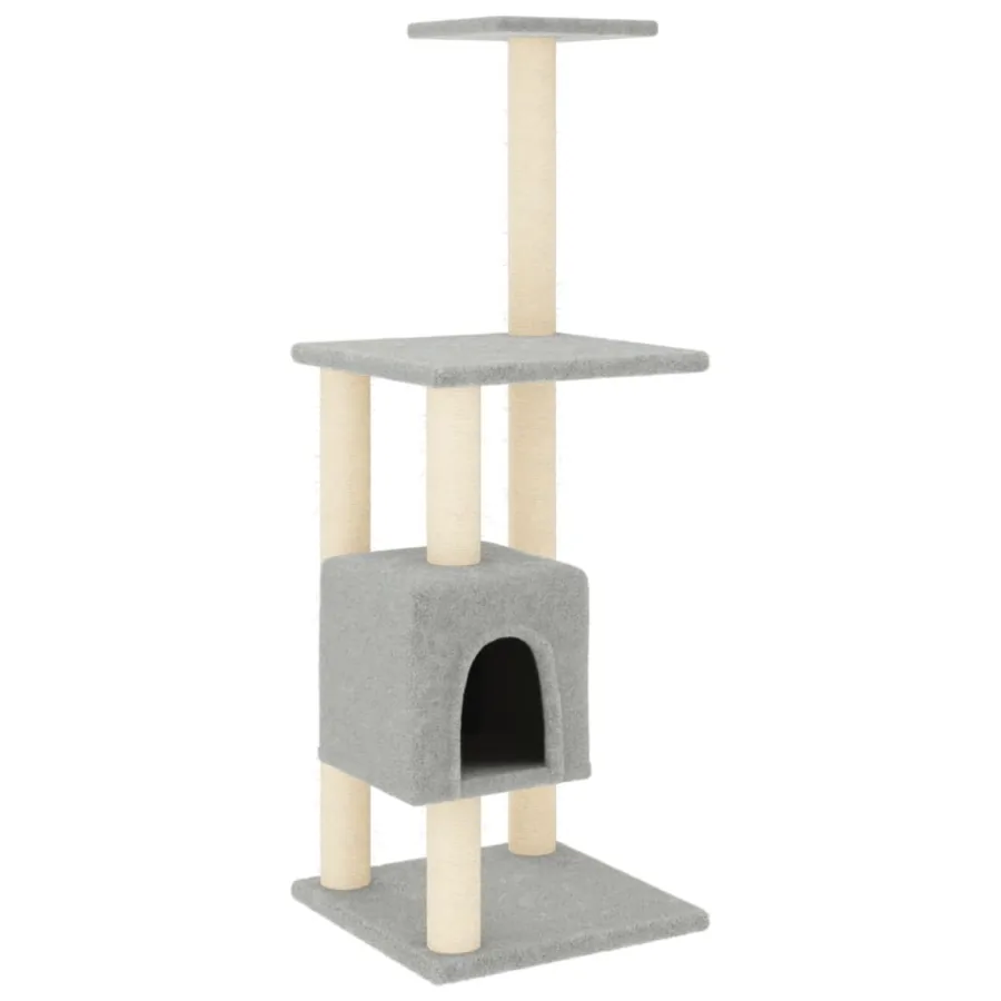 Arbre à chat avec griffoirs en sisal Gris clair 104 cm - 2