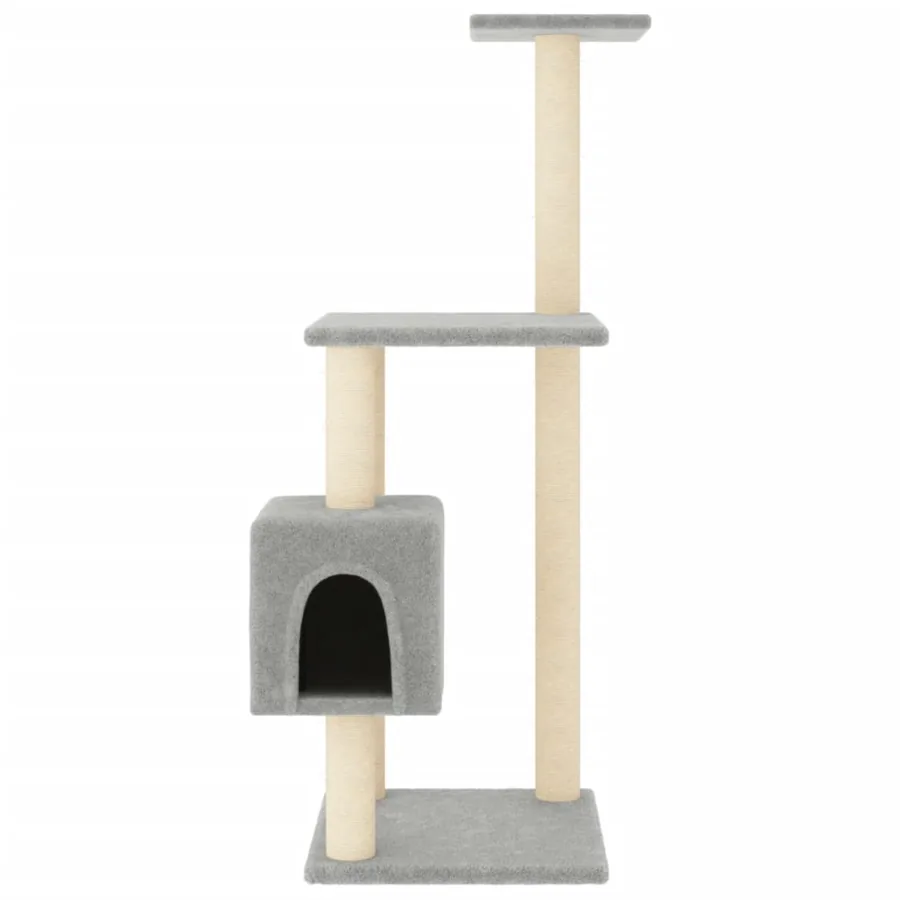 Arbre à chat avec griffoirs en sisal Gris clair 104 cm - 3
