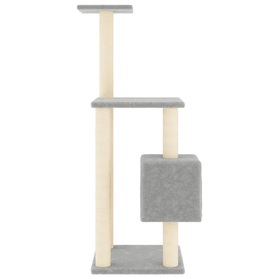 Arbre à chat avec griffoirs en sisal Gris clair 104 cm - 4