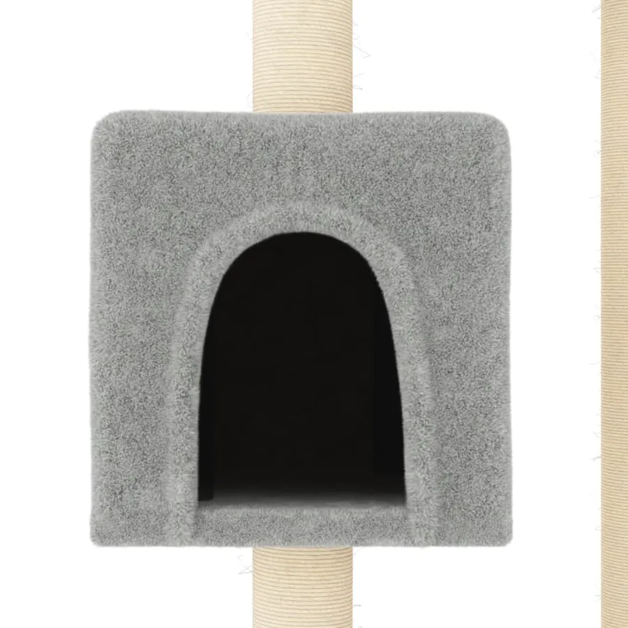 Arbre à chat avec griffoirs en sisal Gris clair 104 cm - 5