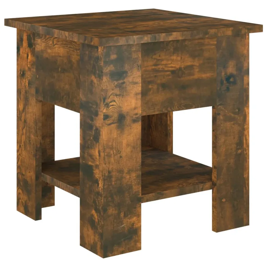 Table basse Chêne fumé 40x40x42 cm Bois d'ingénierie - 2