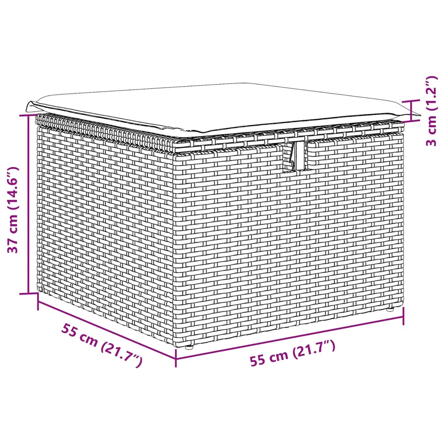 Ensemble de canapé de jardin avec coussin 8 pcs Gris polyrotin - 17