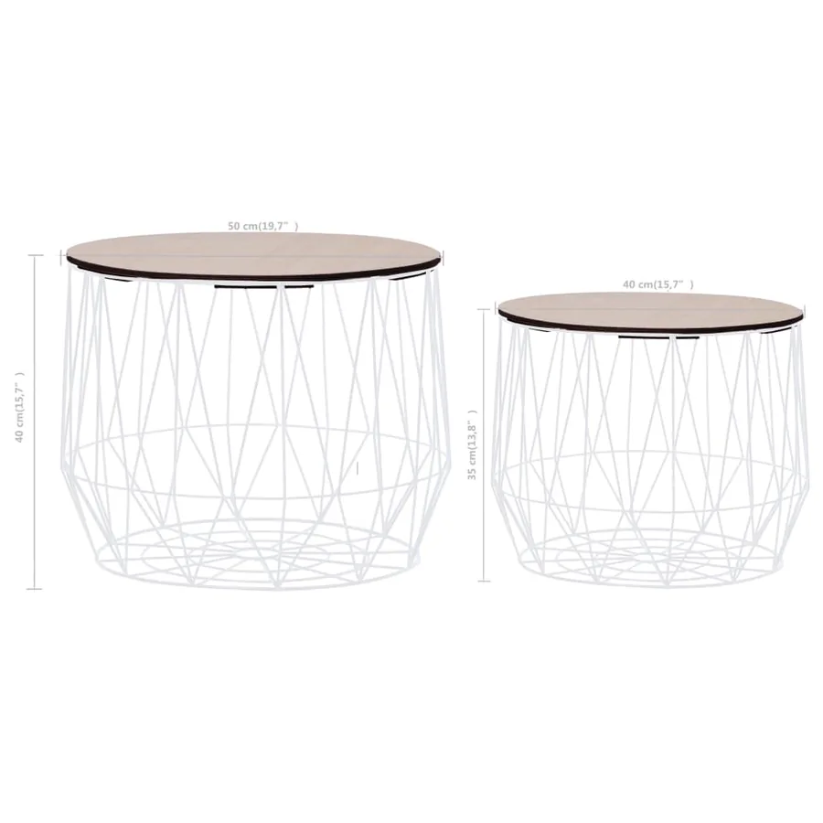 Tables basses 2 pcs Blanc - 9