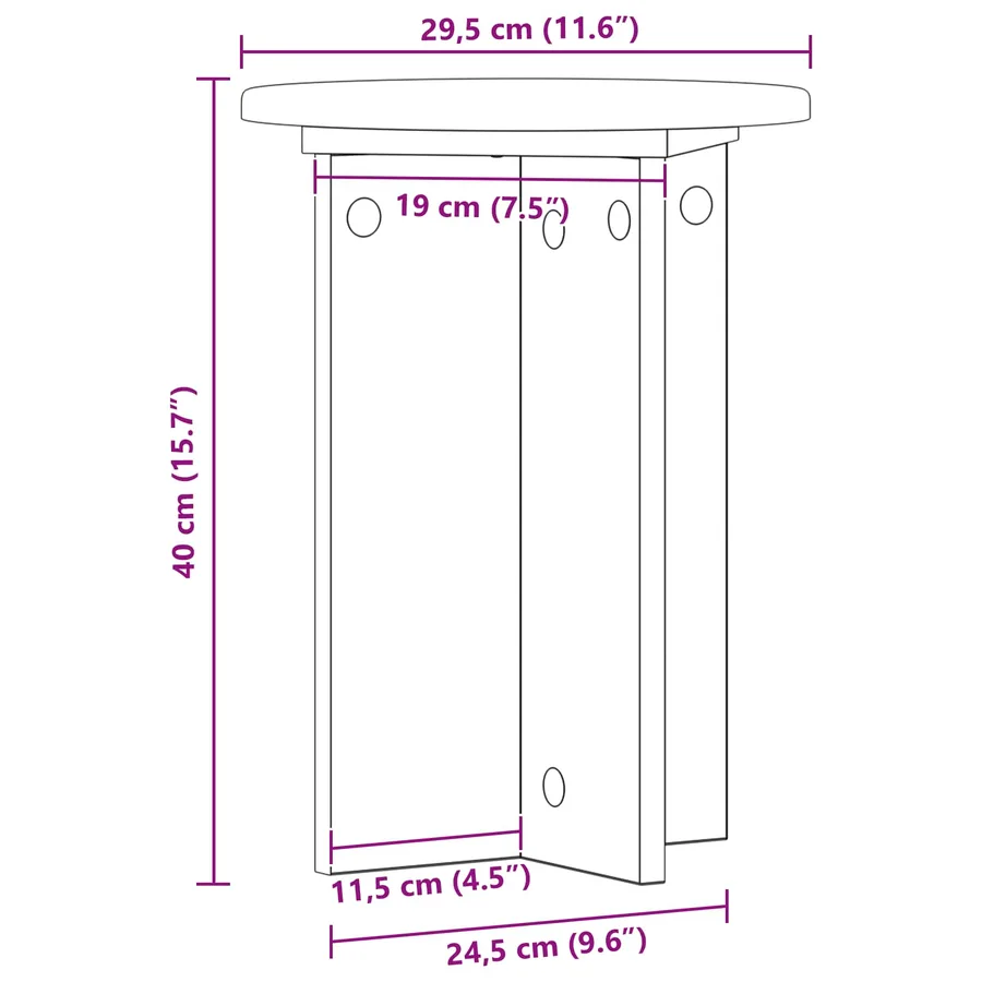 Support de Plante 2 pcs Chêne Sonoma Ø29,5 x 40 cm - 10