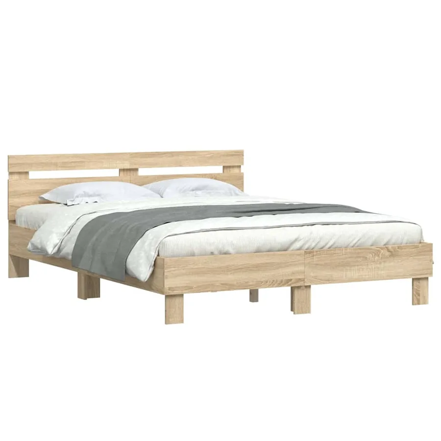 Cadre de lit avec LED Sonoma 152 x 203 cm Bois d'ingénierie - 3