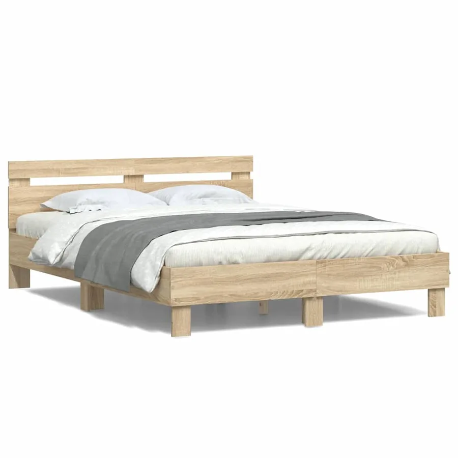 Cadre de lit avec LED Sonoma 152 x 203 cm Bois d'ingénierie - 5