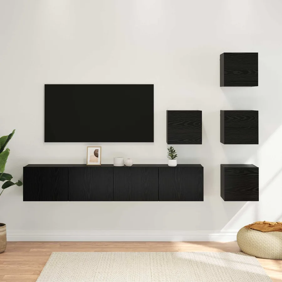 Ensemble meuble TV 6 pcs 80 x 30 x 30 cm Chêne noir