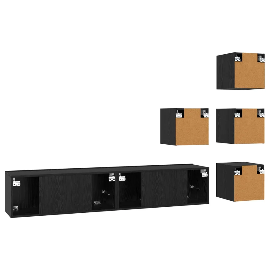 Ensemble meuble TV 6 pcs 80 x 30 x 30 cm Chêne noir - 6