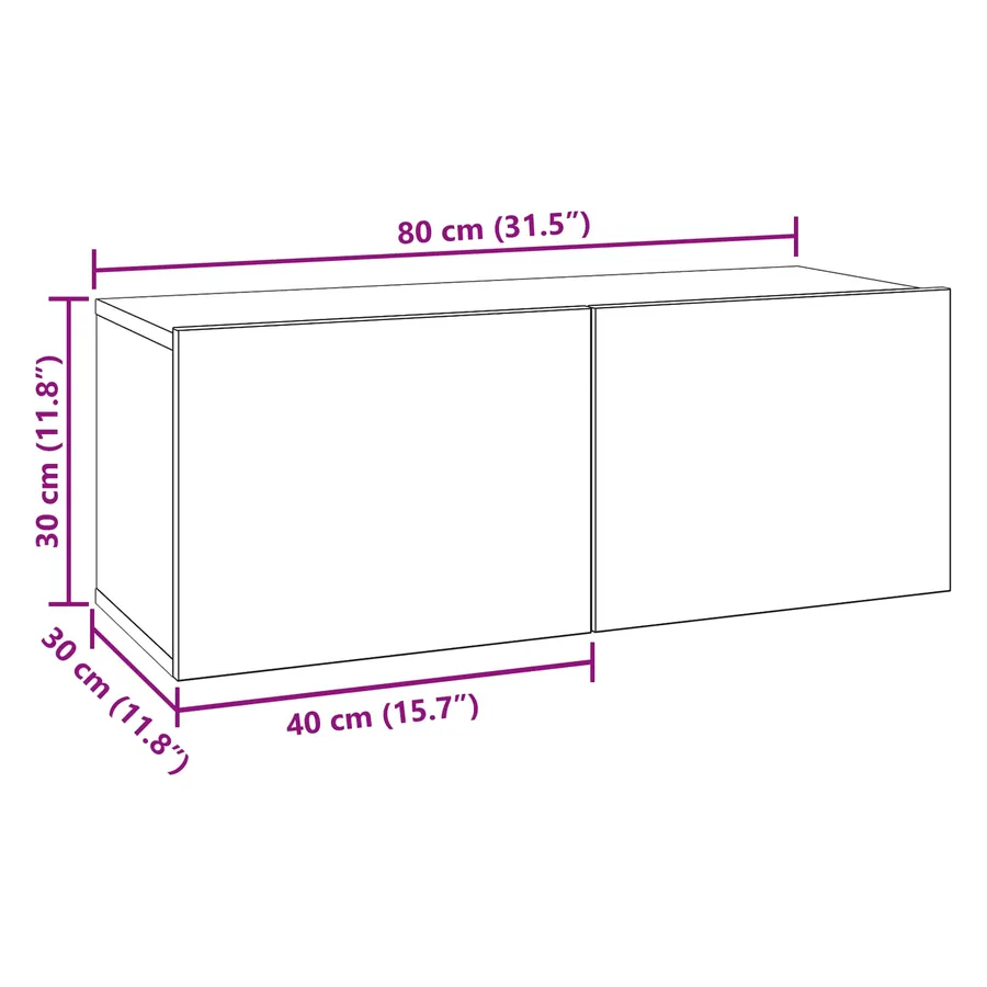 Ensemble meuble TV 6 pcs 80 x 30 x 30 cm Chêne noir - 8