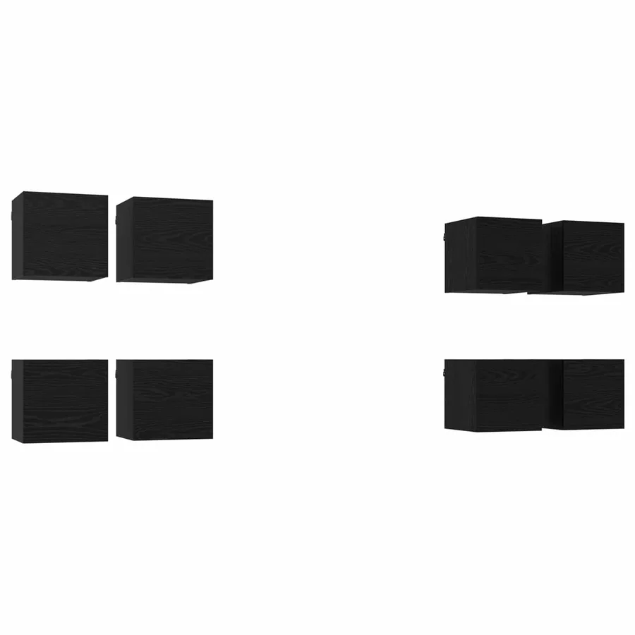 Meuble TV mural 8 pcs Chêne noir 30,5 x 30 x 30 cm - 2