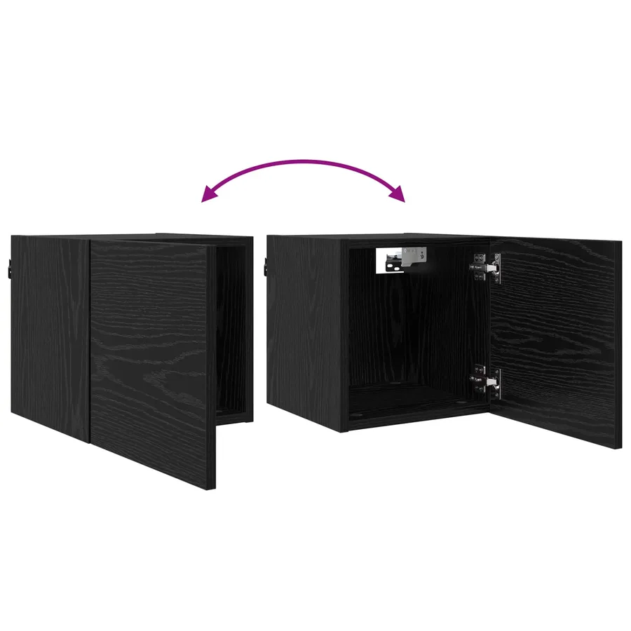 Meuble TV mural 8 pcs Chêne noir 30,5 x 30 x 30 cm - 6
