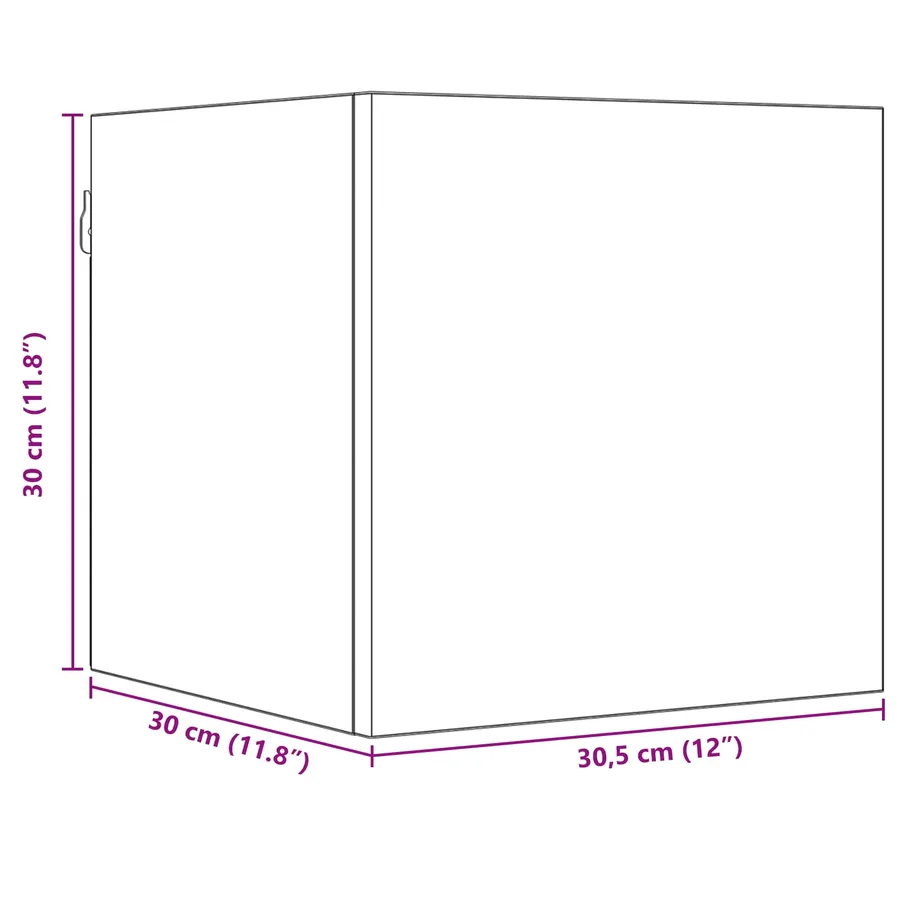 Meuble TV mural 8 pcs Chêne noir 30,5 x 30 x 30 cm - 7