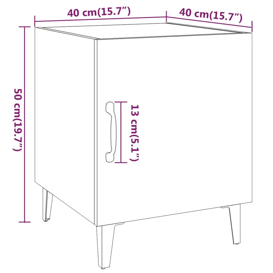 Table de chevet Chêne fumé Bois d'ingénierie - 7