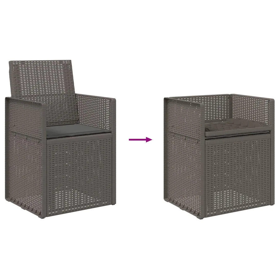 Chaises de jardin salle à manger 2 pcs Gris clair et anthracite - 9