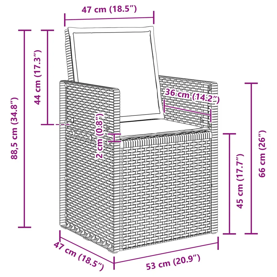 Chaises de jardin salle à manger 2 pcs Gris clair PP - 12