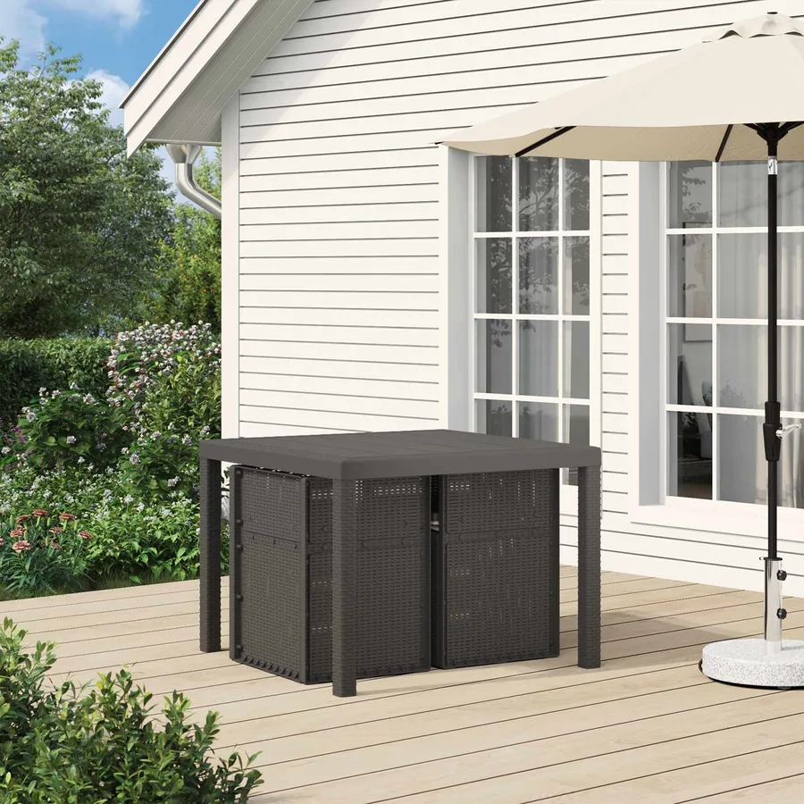 Chaises de jardin salle à manger 2 pcs Gris clair PP - 3
