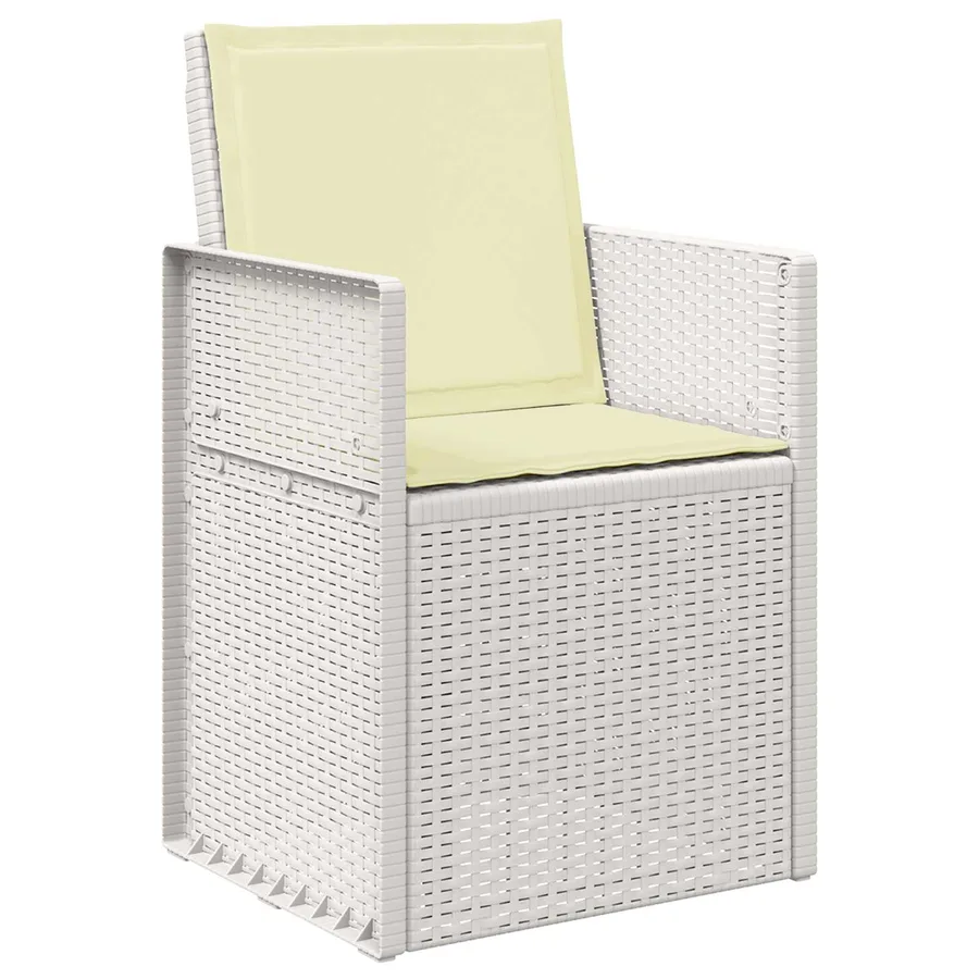 Ensemble de salle à manger pour jardin 7 pcs Blanc et crème PP - 6