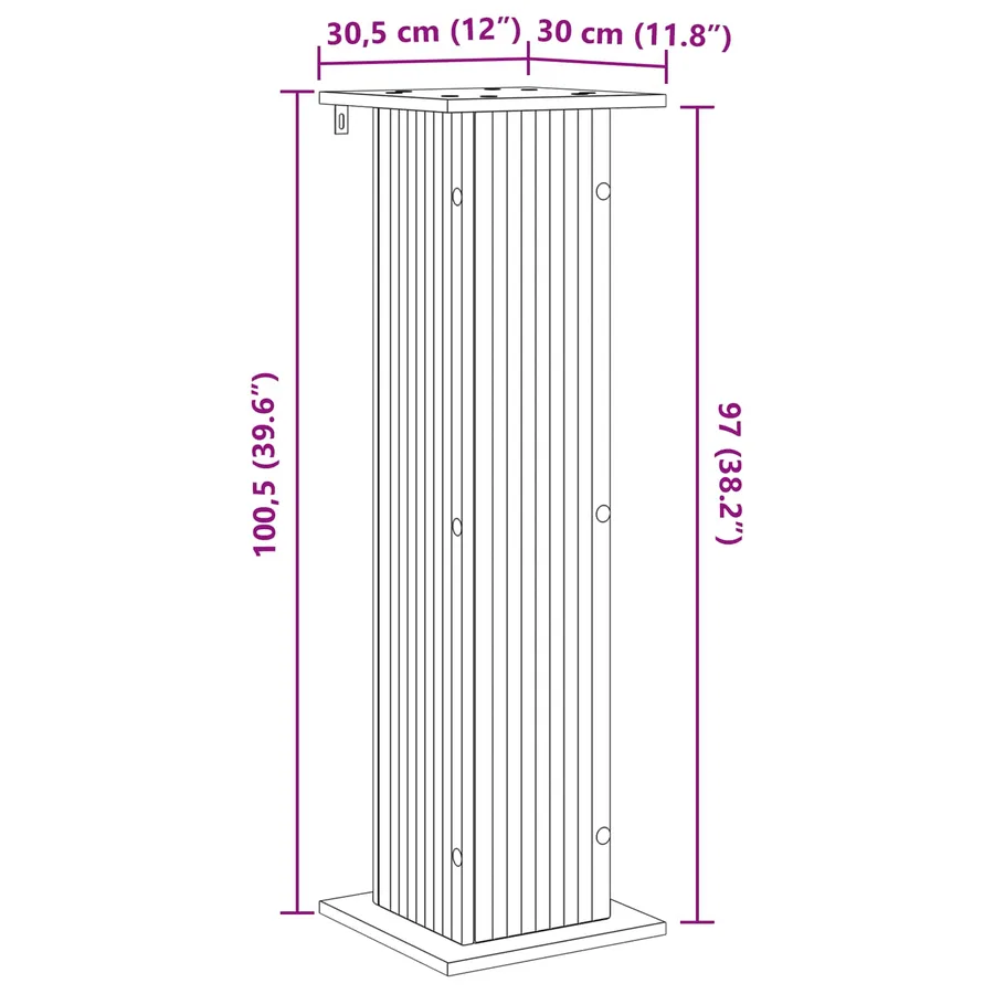 Support de Plante 2 pc Chêne artisanal 30,5 x 30 x 100,5 cm - 11