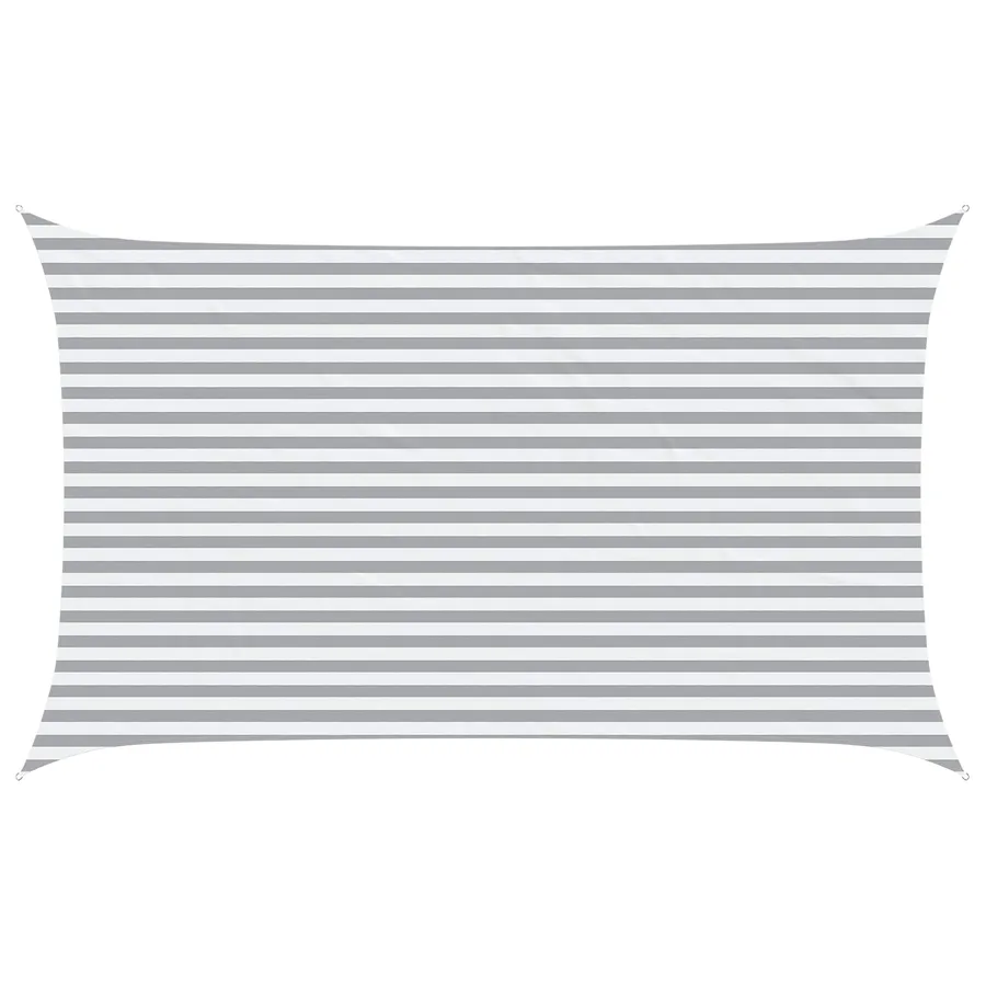 Voile d'ombre Gris clair et blanc 5 x 3 m - 2