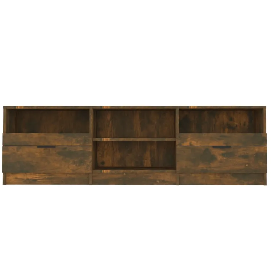 Meuble TV Chêne fumé 150x33,5x45 cm Bois d'ingénierie - 4
