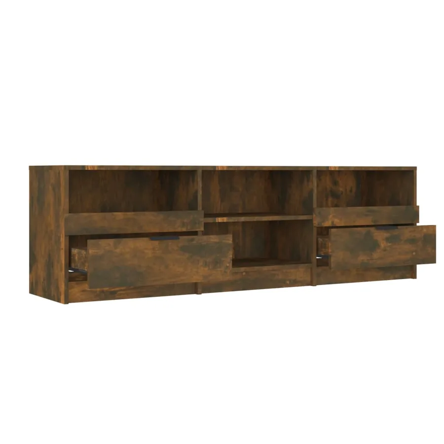 Meuble TV Chêne fumé 150x33,5x45 cm Bois d'ingénierie - 5