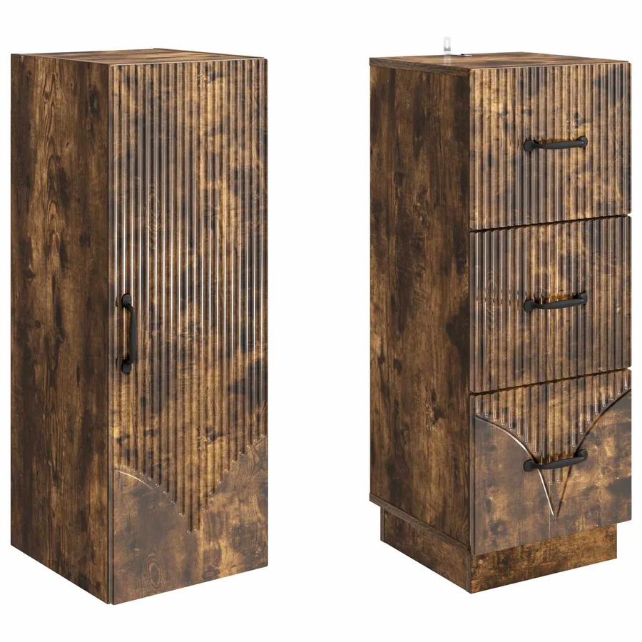 Ensemble de Meubles 2 pcs Chêne fumé 33 x 34,5 x 87 cm - 4