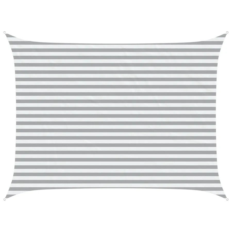 Voile d'ombre Gris clair et blanc 4 × 3 m - 2