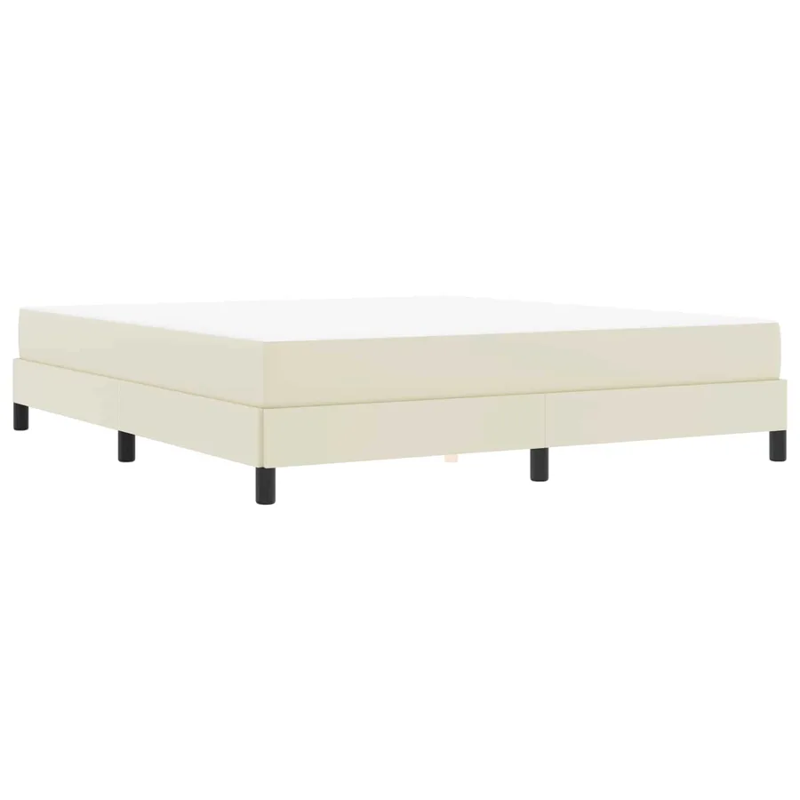 Cadre de lit avec matelas Crème 180 x 200 cm tissu - 4
