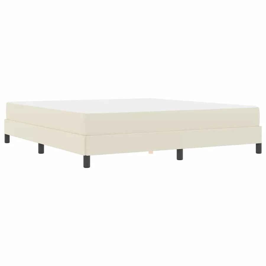 Cadre de lit avec matelas Crème 180 x 200 cm tissu - 9