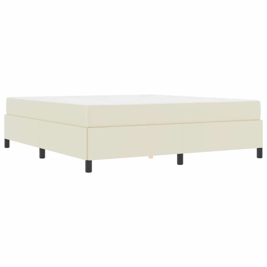 Cadre de lit avec matelas Crème 180 x 200 cm tissu - 4