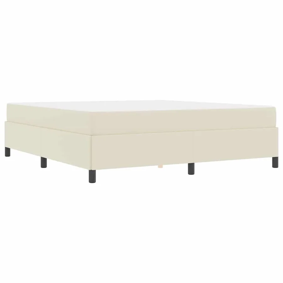 Cadre de lit avec matelas Crème 180 x 200 cm tissu - 9