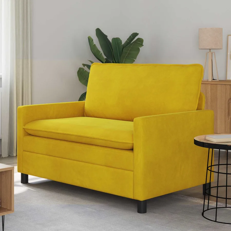 Canapé Jaune 126 x 81 x 87,5 cm Velours