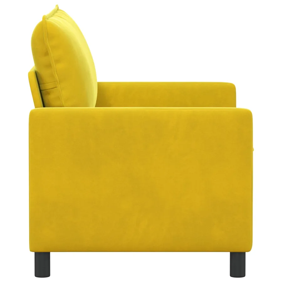 Canapé Jaune 126 x 81 x 87,5 cm Velours - 4