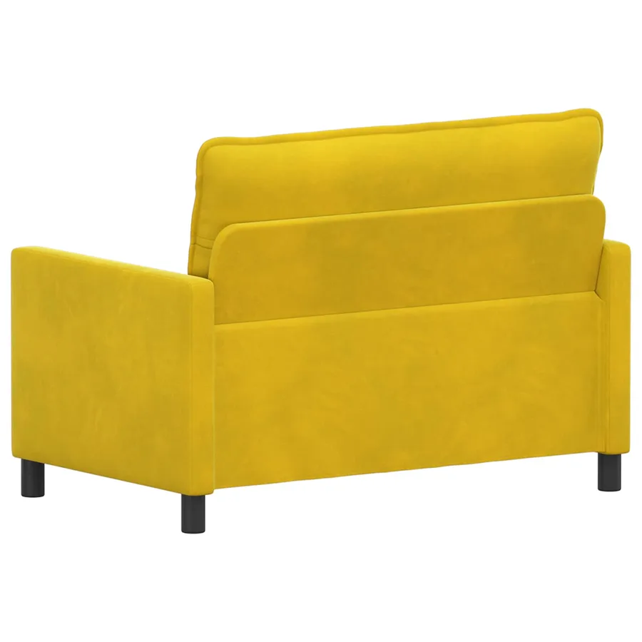 Canapé Jaune 126 x 81 x 87,5 cm Velours - 5
