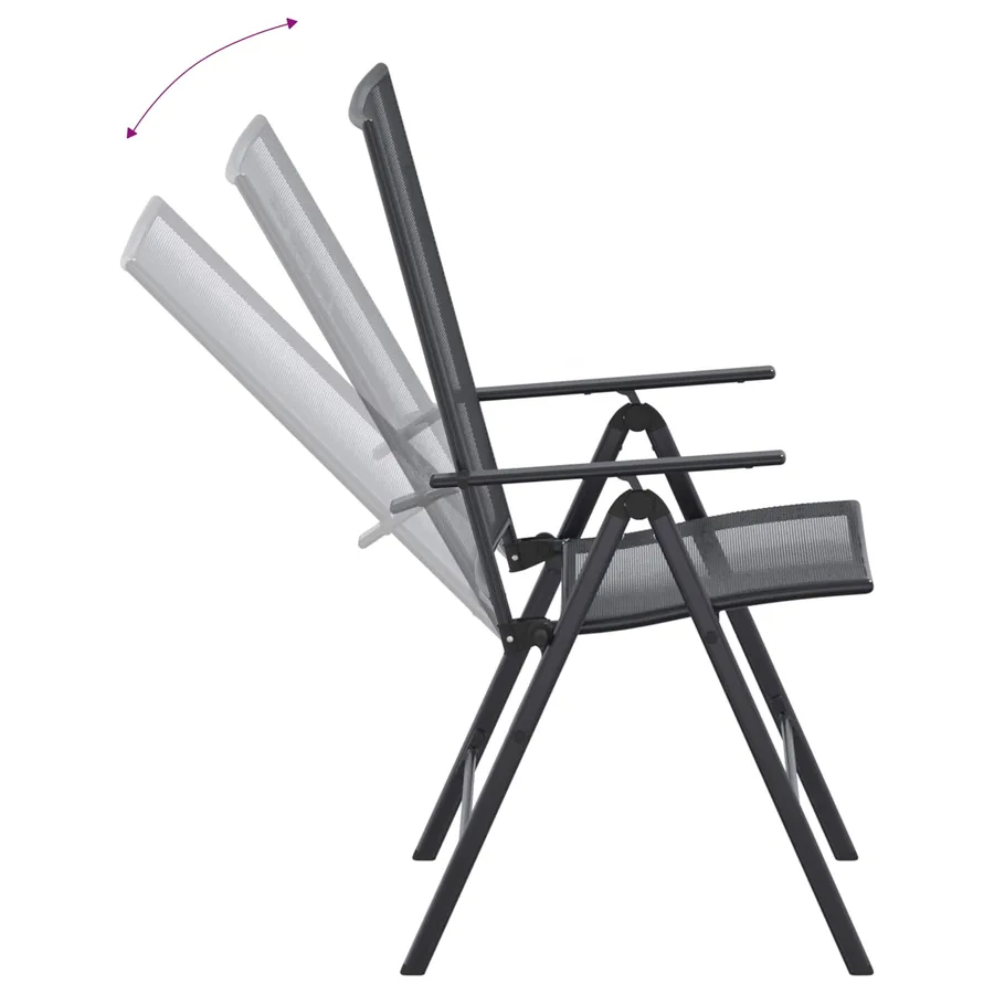 Ensemble de salle à manger pour jardin 9 pcs Anthracite - 11