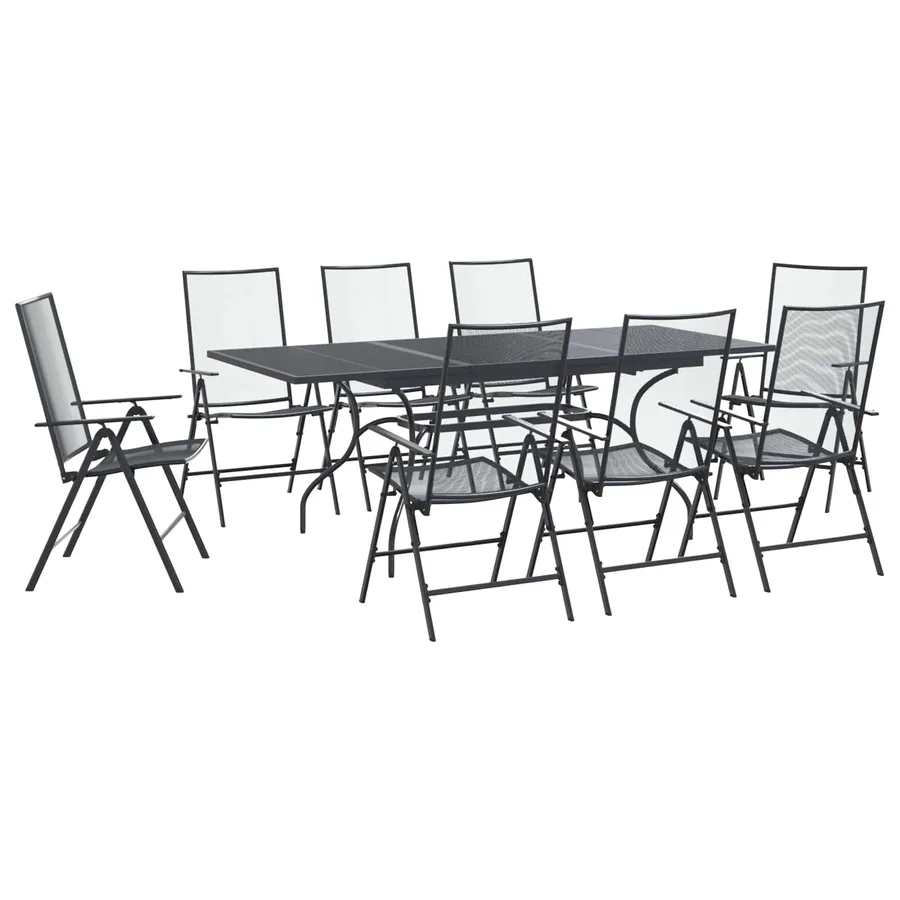 Ensemble de salle à manger pour jardin 9 pcs Anthracite - 2