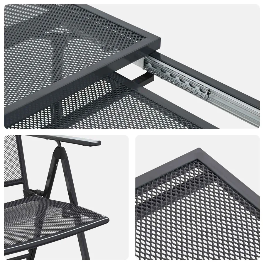 Ensemble de salle à manger pour jardin 9 pcs Anthracite - 9