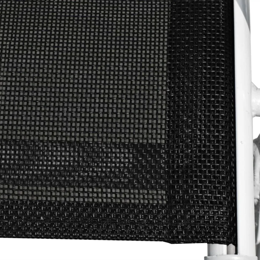 Chaises empilables de jardin lot de 2 Acier et textilène Noir - 6